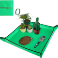 1 green 27 × 27 inch repotting mat with snap-button corners.